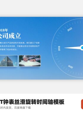 PPT钟表丝滑旋转的时间轴/公司企业发展历程介绍