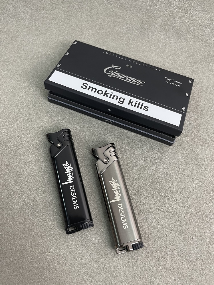 金属电镀直喷式蓝色打火机酷