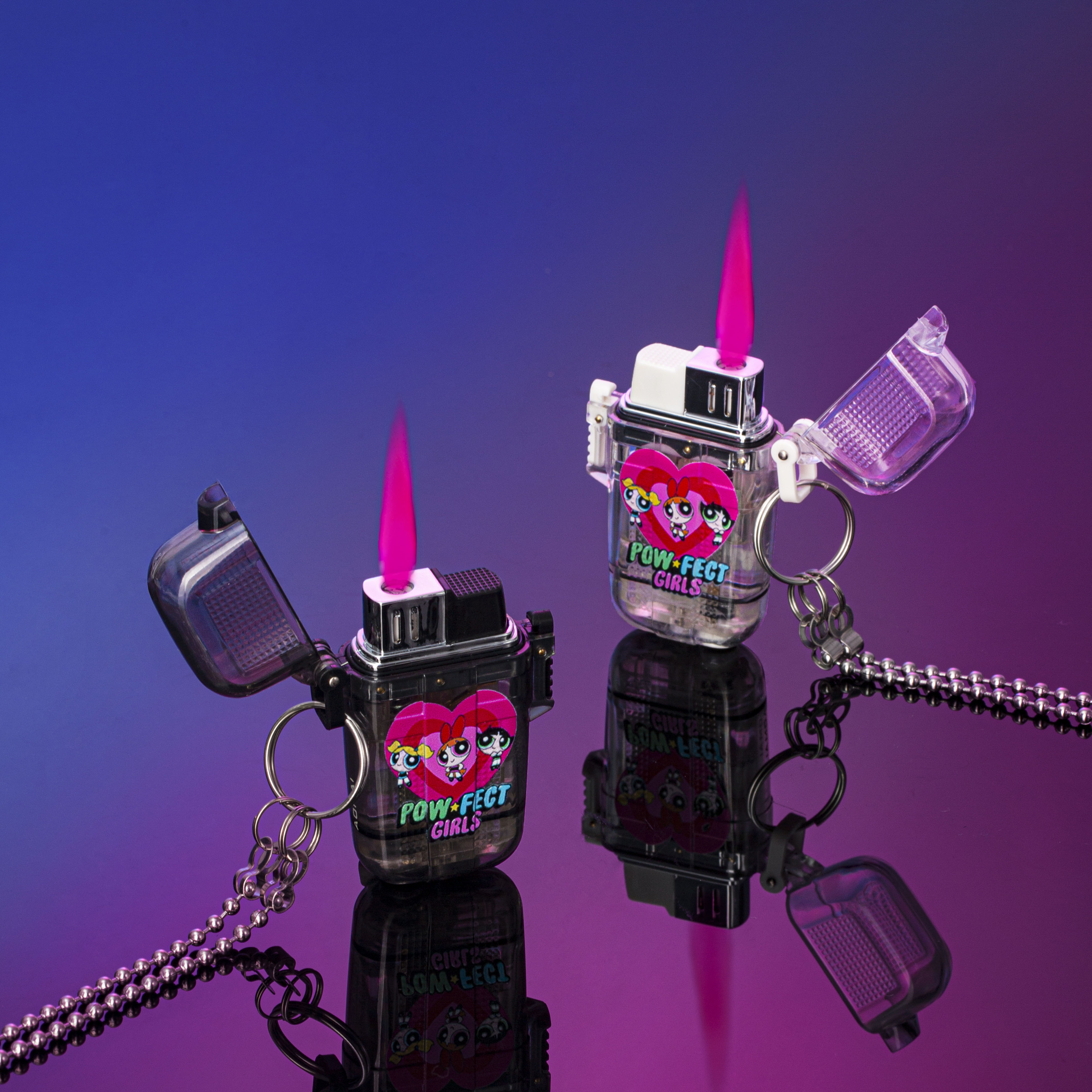 飞天小女警卡通时髦粉色打火机