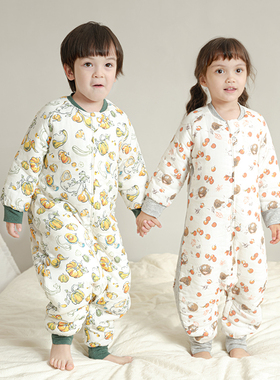 【秋冬特惠】cutelife羊驼毛儿童加厚夹棉分腿睡袋秋冬宝宝防踢被