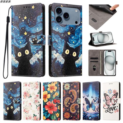 适用于三星Galaxy Note 8/9/10/20 Lite Ultra Plus + 手机壳防摔翻盖式电话保护皮套无线充电软硅胶TPU彩绘