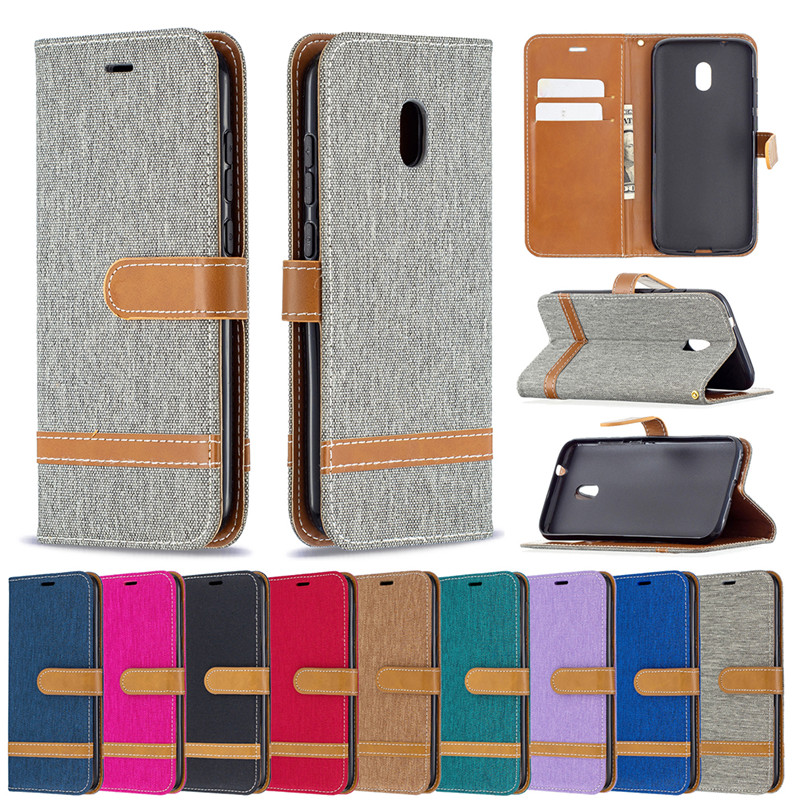 适用于诺基亚c1 plus手机壳男女款牛仔布纹NOKIA C1plus保护皮套