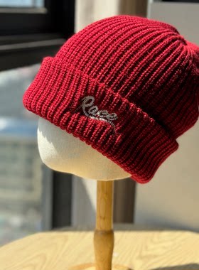 新款毛线帽女秋冬韩版街头百搭立体字母刺绣保暖针织帽护耳冷帽男