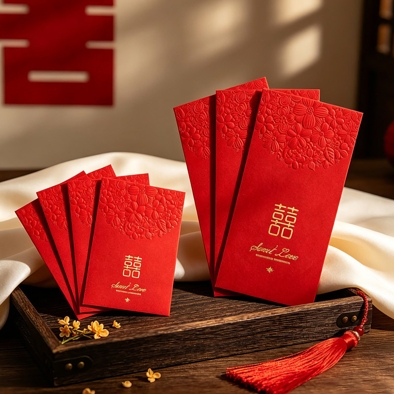 结婚专用中号回礼双喜字红包										