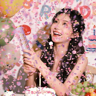 生日派对小礼炮礼花网红礼花筒炮筒手持喷花筒聚会直播间花瓣道具