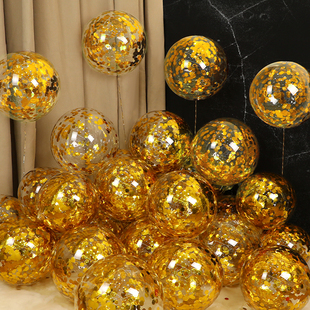 金色亮片气球装饰求婚结婚生日派对金属汽球商店门店教室场景布置