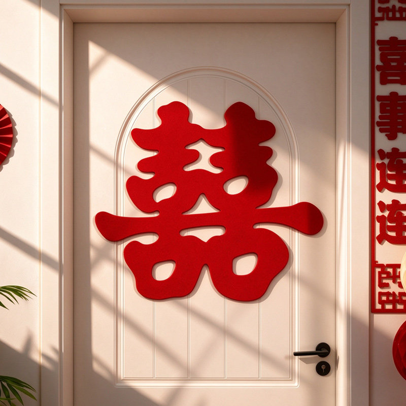 喜字贴结婚专用卧室婚房布置套装婚礼装饰囍字入户门大门用品大全