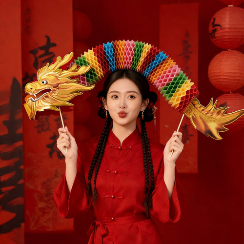 结婚剪纸纸龙婚礼晨袍