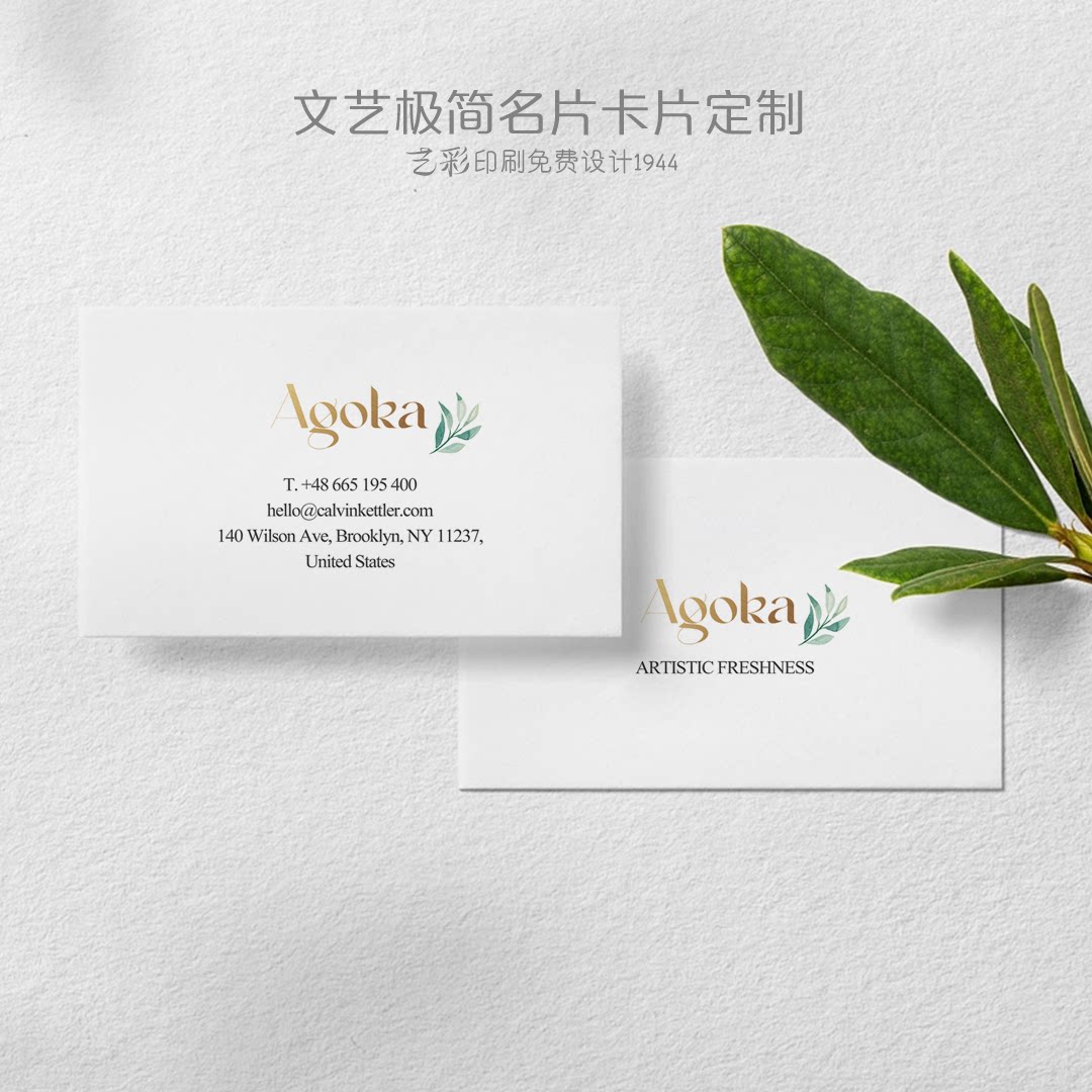 艺彩印刷免费设计小清新名片