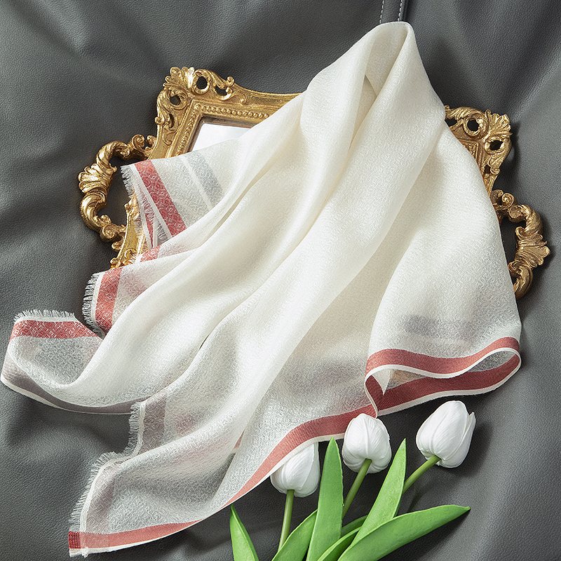 原生山羊绒撞色方巾防晒空调巾