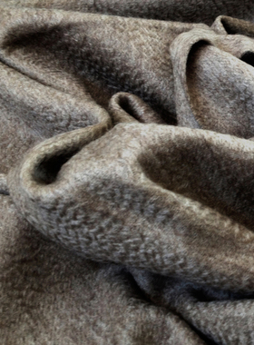 华丽紫绒水波纹100%山羊绒双面披肩围巾两用女秋春秋冬季加厚保暖