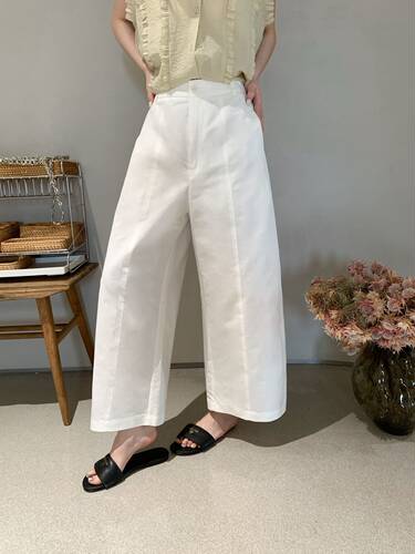 特卡蔓QZX浅之夏10977夏季高腰显瘦休闲裤女韩版百搭小弯刀九分裤