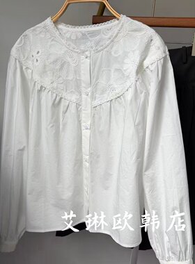 QSonetwo20009秋款长袖绣花衬衫