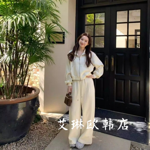 3.11~李允珍liyunzhen8379春装新款韩系立领卫衣外套休闲裤套装女
