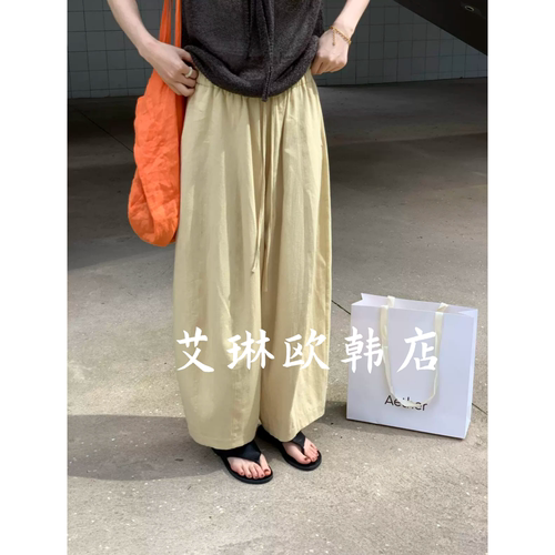 8681松紧腰莱赛尔亚麻气球裤