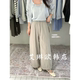 休闲裤 3.18 9902春抽绳松紧腰宽松休闲显瘦莱赛尔波点直筒阔腿裤