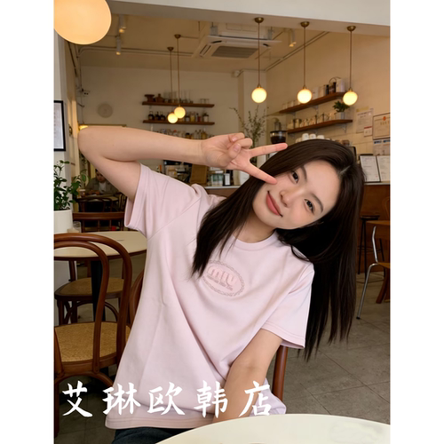 9215夏款欧货圆领短袖T恤女上衣