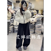 福利 李允珍liyunzhen8317冬撞色立领90白鸭绒短款 羽绒服外套女