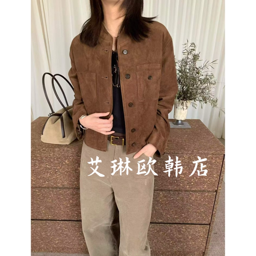 卡蔓enxi22273秋款麂皮绒外套女