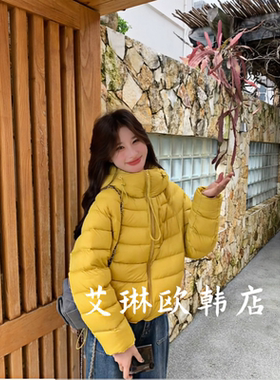 12.30~2588冬装新款欧货连帽90白鸭绒泡芙排骨短款羽绒服外套女