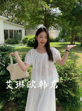 ouur sicily米鹿2626韩系夏款甜美风圆领蕾丝绣花短袖百搭衬衫女