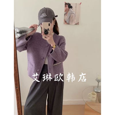 3133木耳边澳洲羊毛双面羊绒大衣