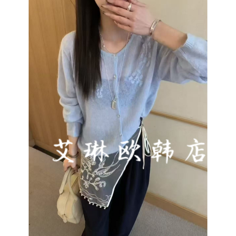 58073刺绣马海毛羊毛针织开衫