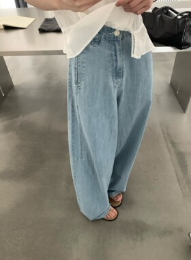 特价不退miluroom米鹿99161/99162夏装阔腿牛仔裤女高腰直筒裤