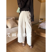 卡蔓浅之夏QZX10801春款 休闲女 韩系腰带简约风休闲百搭直筒阔腿裤