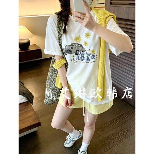 6012欧货夏款短袖印花T恤女上衣