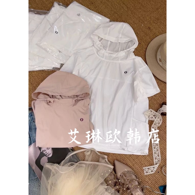 9835欧货连帽速干O标短袖上衣