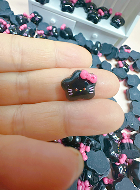 DIY立体mini卡发5个黑色星星KT猫摆台挂件奶油胶发饰手机链冰箱贴