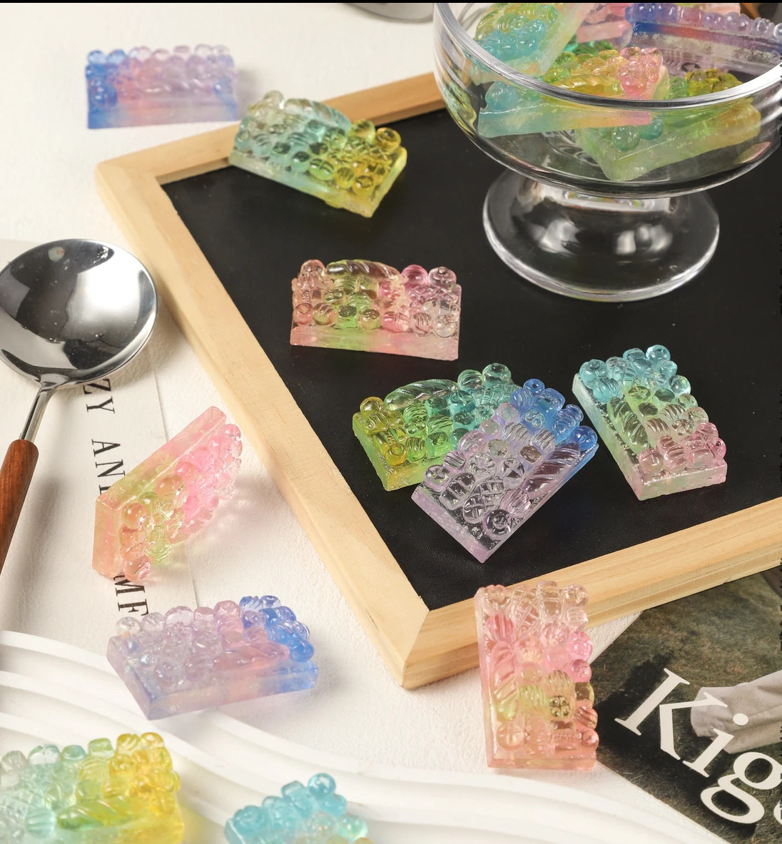DIY高定仿真微缩立体食玩星河透影夜光键盘娃屋道具摆挂件冰箱贴