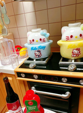 DIY高定仿真立体微缩HelloKitty小奶锅娃屋拍摄道具摆件挂件冰箱