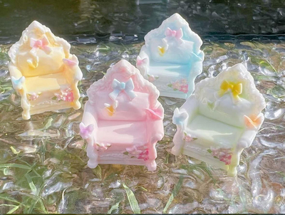 DIY高定仿真微缩立体食玩公主宝座娃屋道具摆台挂件冰箱贴奶油胶