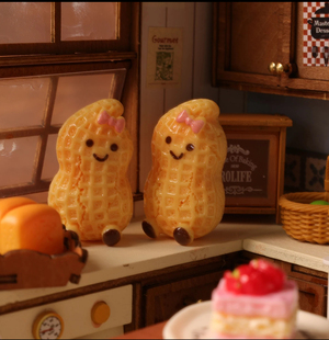 DIY高定仿真微缩立体食玩可爱JC花生酥娃屋拍摄道具摆挂件冰箱贴