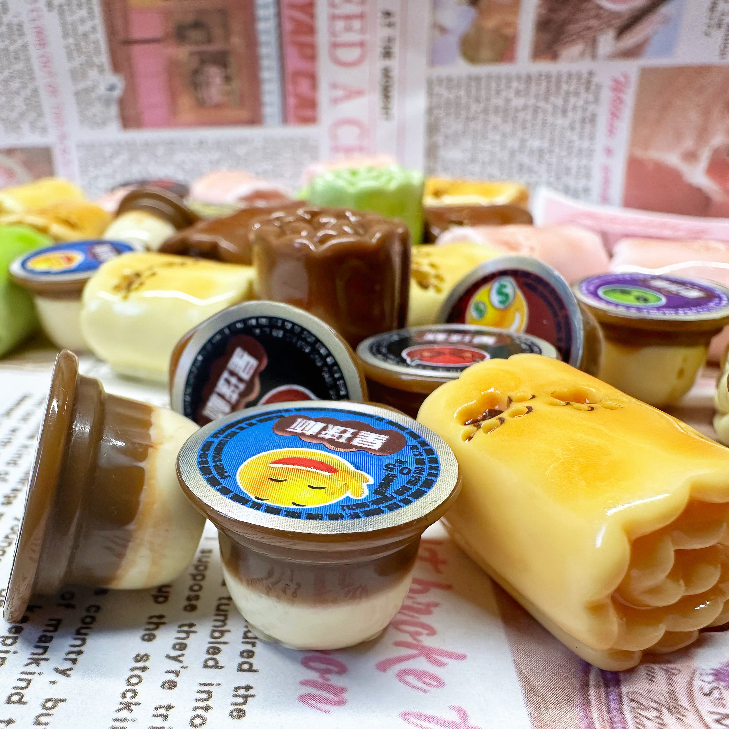 DIY高定立体仿真食玩微缩星球杯猫爪毛巾卷蛋糕冰贴娃屋拍摄道具