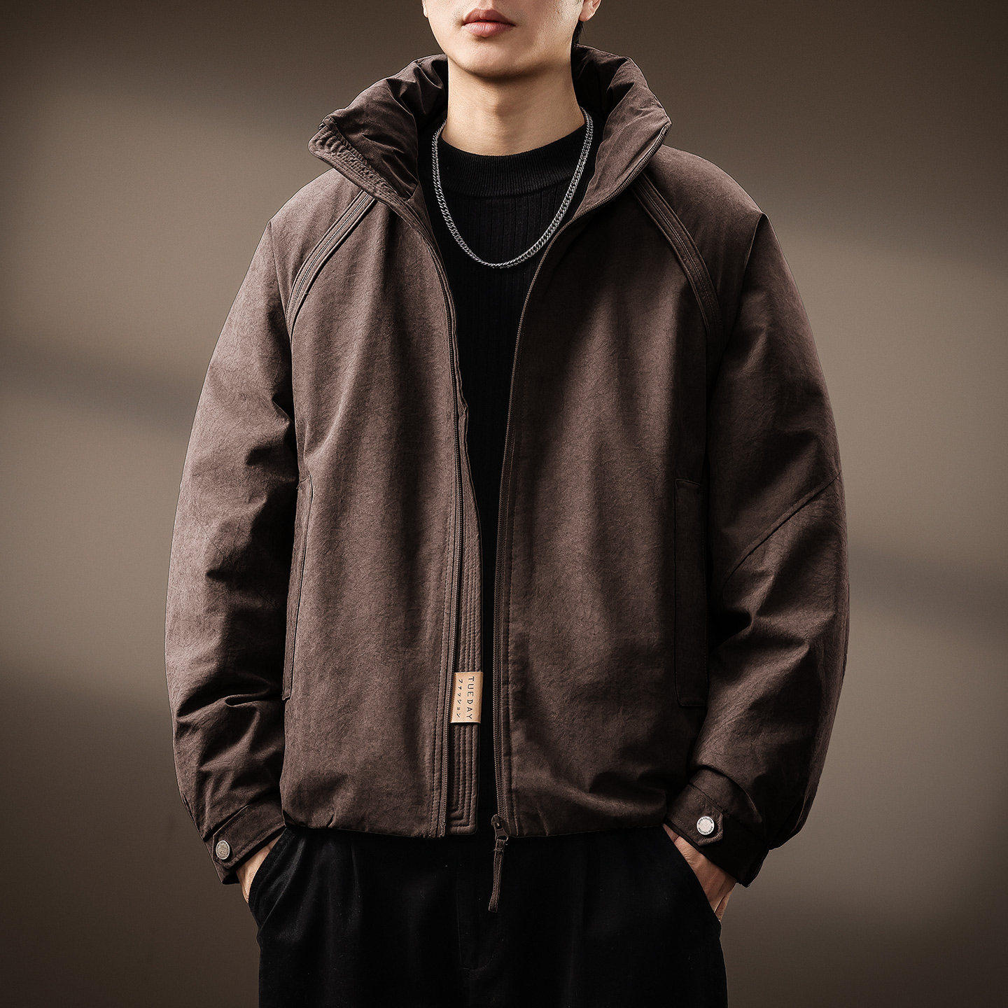 高端美式90白鸭绒加厚羽绒服男士冬季潮牌宽松保暖立领工装外套男,男装,羽绒服,淘宝优惠券,粉丝福利购,淘宝优惠卷