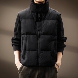 高端户外战术轻薄羽绒马甲男冬季 加厚保暖坎肩背心立领马夹外套男