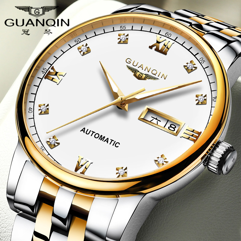 冠琴手表男士机械表全自动防水夜光十大品牌国产腕表钢带商务男表