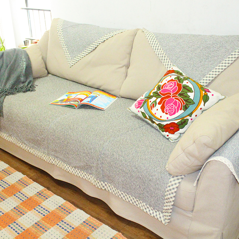 布艺沙发垫透气棉麻编织包边DIY面料飘窗垫卧室客厅简约地毯地垫