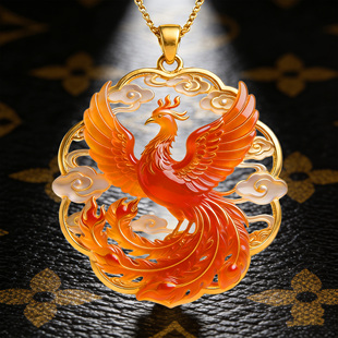 凤凰造型精美合金吊坠项链精致典雅显贵气正品精致项链合金毛衣链