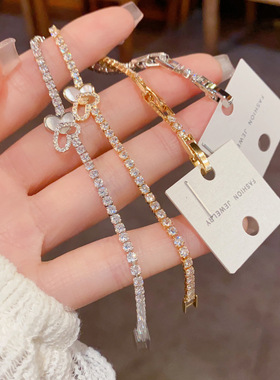 轻奢微镶锆石蝴蝶可调手链