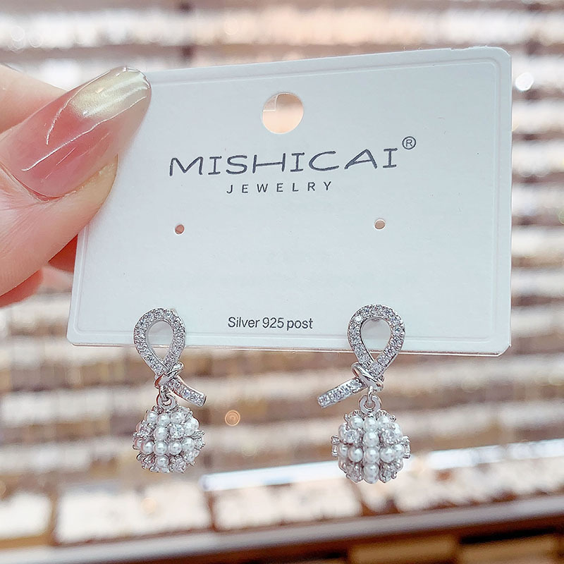 2025新款短款珍珠银针耳钉百搭