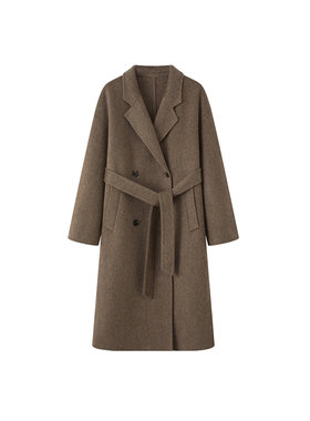 伊折扣2025冬季新款休闲时尚气质宽松双面呢大衣外套女1GA370122