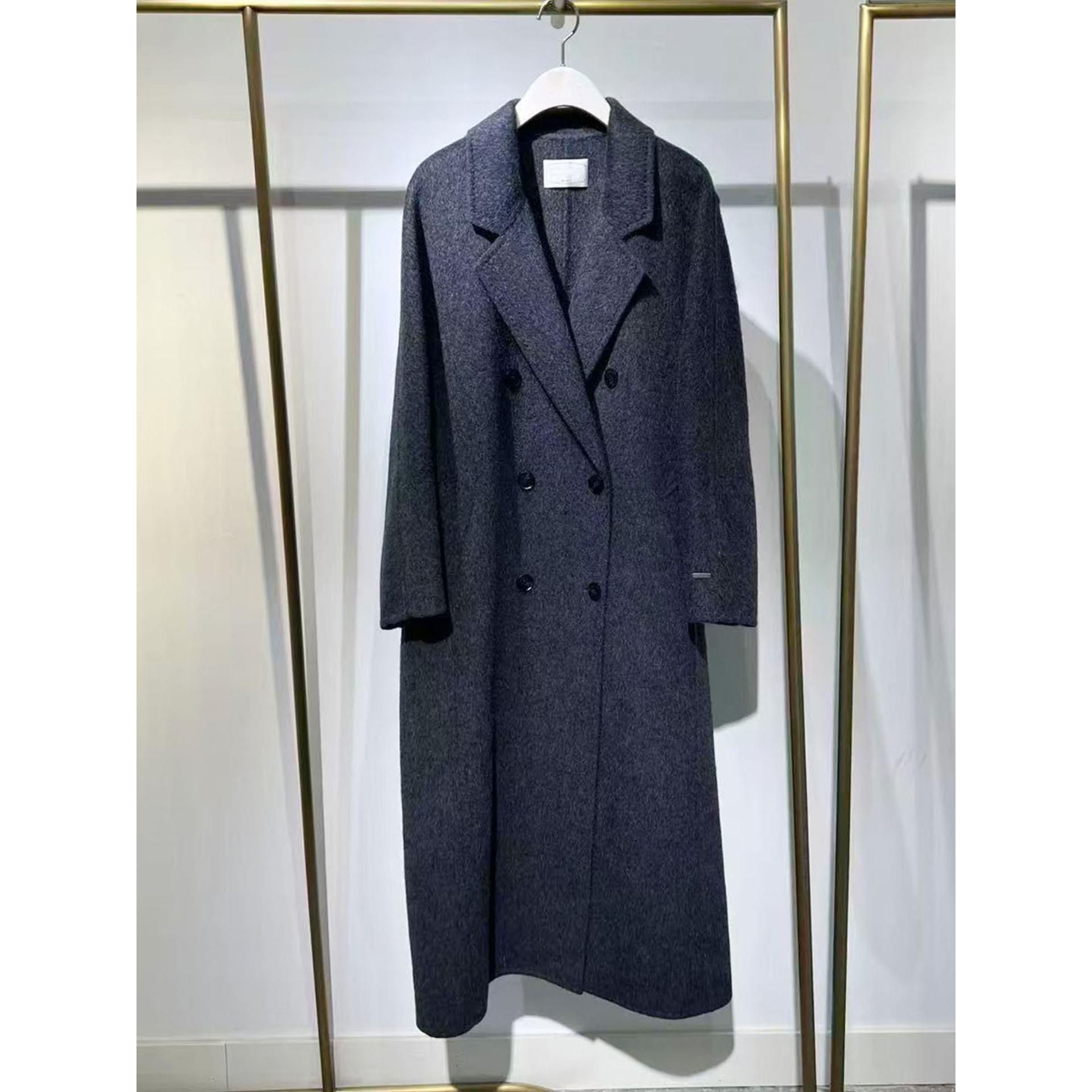 商场同款正品速发2025冬季经典双排扣高级双面呢羊毛大衣女7050