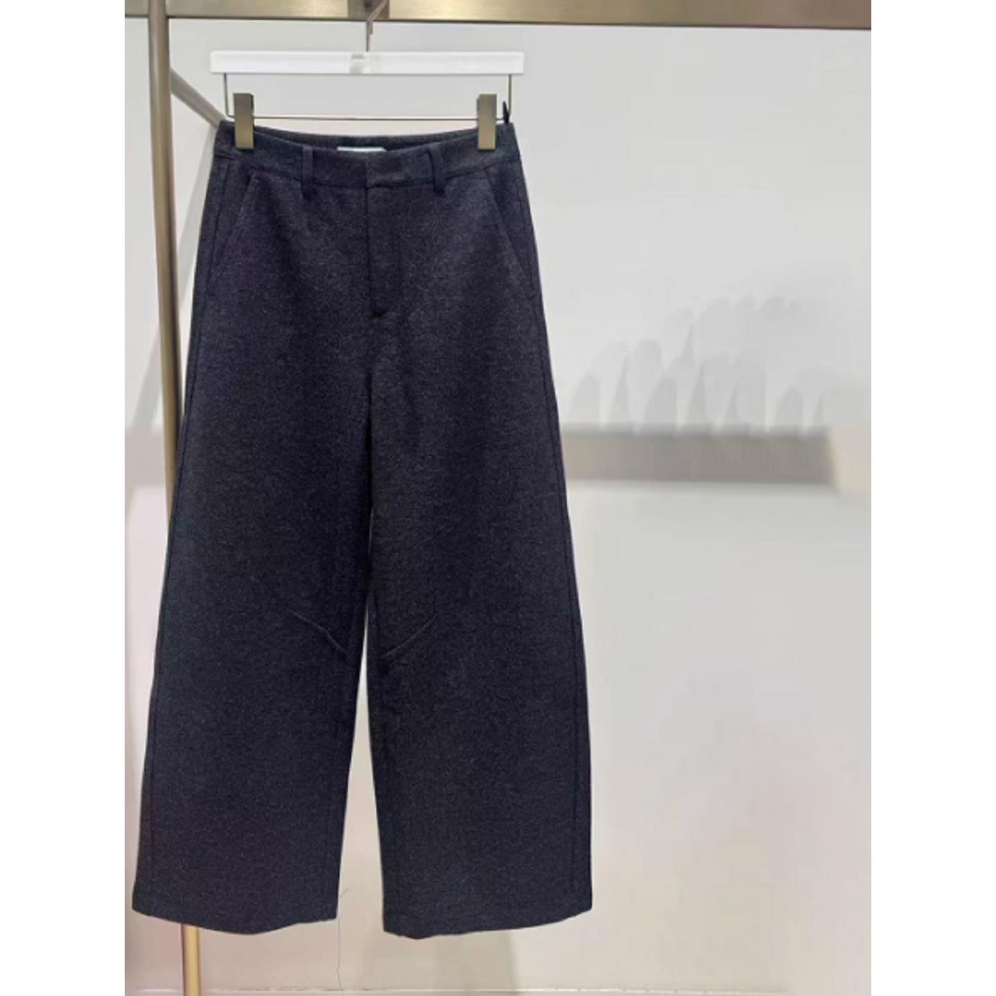 商场同款2025冬季新品百搭高腰磨毛直筒糯米裤休闲裤女1GA251412