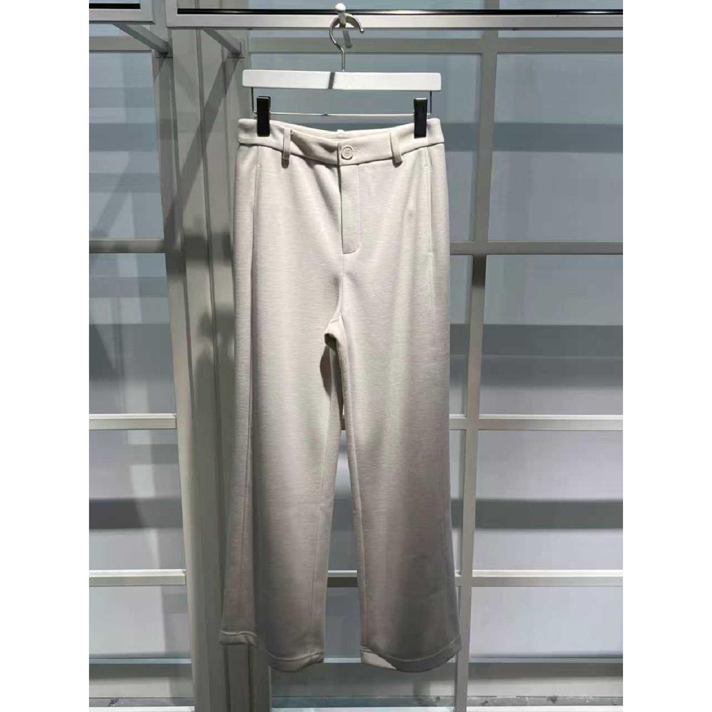 商场同款2025秋冬新品百搭蚕丝羊绒裤直筒阔腿休闲裤女1GA252261