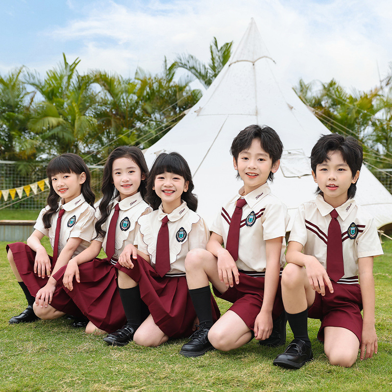 小学生校服套装夏季短袖英伦风幼儿园园服儿童运动会演出班服