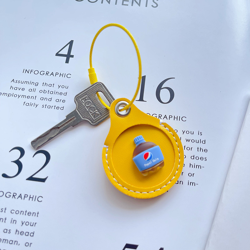 可乐小清新水滴形钥匙圈门禁卡套